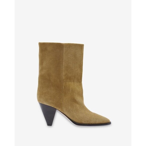 Isabel Marant Rouxa Suede Ankle Boots Neutral Taupe Womens Size 40 10 - Picture 1 of 11